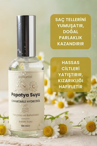Papatya Suyu 100 Ml Yatıştırıcı Cilt & Aydınlatıcı Saç Toniği Hidrosol