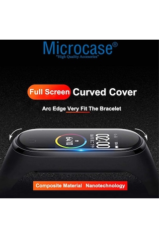 Microcase Xiaomi Mi Band 5 Tam Kaplayan Kavisli 3D Ekran Koruyucu