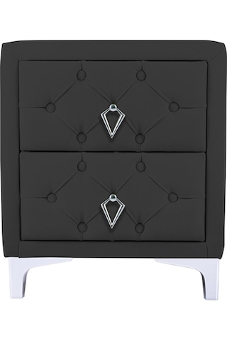 Ruby 2 Çekmeceli Komodin-silver Model Kapitoneli Yatak Odası Iki Çekmeceli Komodin&şifonyer Modeli Antrasit