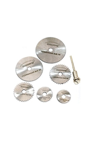 Daire Testere Bıçağı Seti, 6 Adet Döner Alet El Daire Testeresi, 3,2 Mm Çubuklu, Mini Delikli Kesme Diskleri, Ahşap, Plastik, Bakır, Alüminyum Ve İnce Sac İçin Kesme Diskleri
