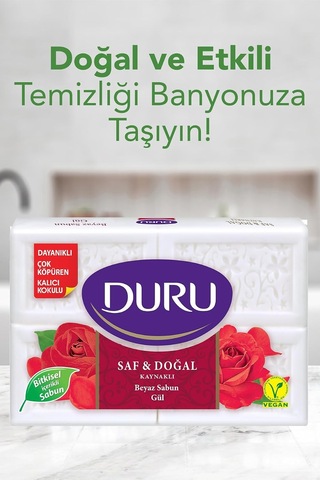 Saf & Doğal Kaynaklı Gül 16 Adet Beyaz Kalıp Sabun 4x600gr Diğer