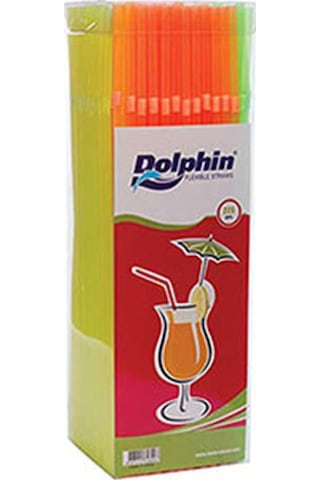 Dolphin Fosforlu Pipet - Körüklü - Turuncu Pembe Yeşil Sarı