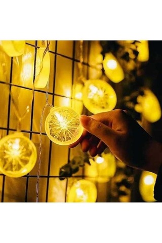 Dancemonkey Usb Limon Dilimli Led Işık Zinciri - Su Geçirmez Dekoratif Sarı Aydınlatma Sarı