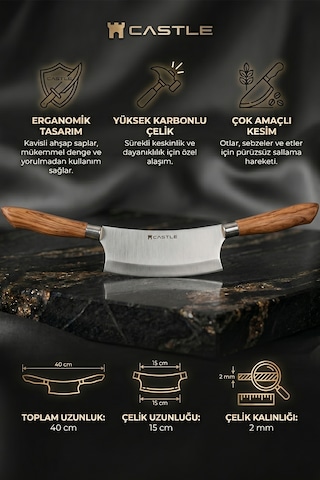 Brown Serisi Pizza Börek Mutfak Bıçağı Börek Kıyma Salata Mutfak Şef Bıçak Zırhı Mft-124 Kahverengi