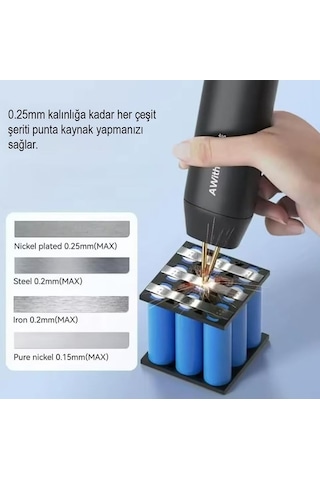 Awithz H1 5v Taşınabilir Mini Punta Kaynak Makinesi 18650 Pil Kaynağı - 2 M Nikel Hediyeli