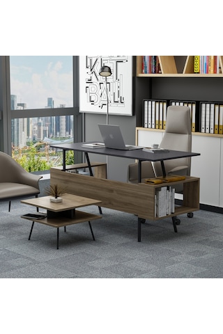 Lagomood İrony Poly Ofis Takımı Antrasit Ceviz