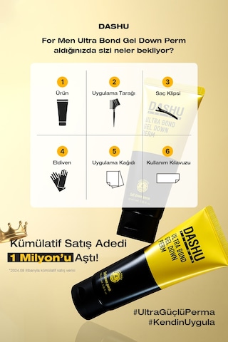 Ultra Güçlü Hızlı & Uzun Süre Etkili Düzleştirici Jel Dashu For Men Premium Ultra Bond Gel Down Perm