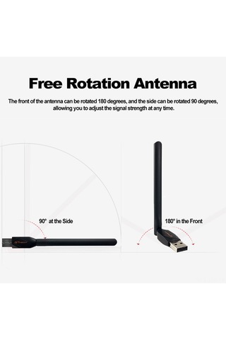 Geeroyoo Gtmedıa Dvb-s2 Usb Kablosuz Ağ Adaptörü, 150mbps Hız, Harici Antenli, Dvb Alıcılar İçin
