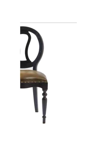 Bengimobilya Sandalye Zus004 Klasik Model Bej Suni Deri Kumaş Parlak Siyah Ren