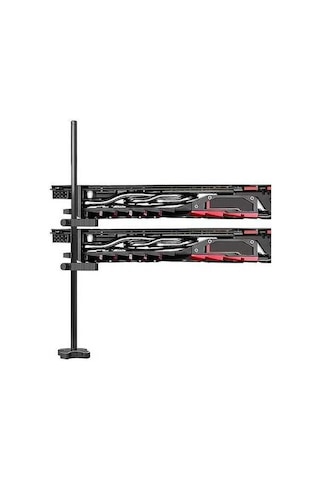 Fastbuy Alüminyum Masaüstü Gm962 Ekran Kartı Tutucu, Dikey Montajlı, İki Noktada Sabitlenen, Siyah Soğutucu Destek Aparatı