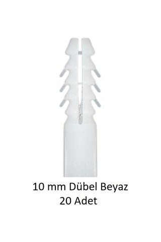 Dübel, 10 Mm Beyaz Dübel, 20 Adet