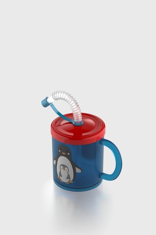 Renga Ruby Penguen Desenli 210 Ml Pipetli Kulplu Pp Bebek Bardağı 142003 Mavi-kırmızı Mavi