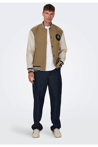 Only & Sons Onsjason Varsıty Jacket Otw Acık Kahve 001