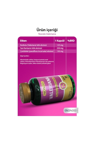 Nondo Valeriana Kedi Otu Jumbo Boy 180 Kapsül