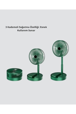 Lvsqvr Katlanabilir Mini Fan 3 Kademeli Soğutma, Şarjlı