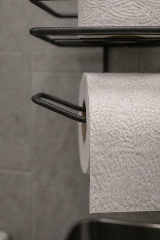 Sas Haus Yapışkanlı Tuvalet Kağıtlığı Delmesiz Vidalamasız Metal Banyo Kağıtlık Askısı Siyah S-120