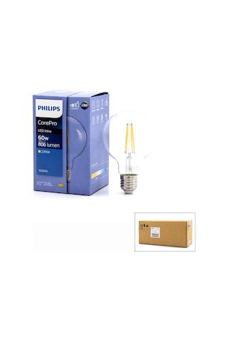 Philips Corepro G93 Led Filament Rustik Ampul 7w E27 - 2700k, 806 Lümen, Cam Gövde, Kod 346772 00- 6'li Paket Diğer
