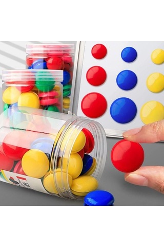 Novahub Yazı Tahtası Manyetik Tokalı Etiket Beyaz Tahta 30mm 60 Adet, İş Ve Eğitim İçin Uygun