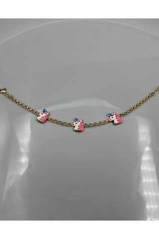 Else Silver 925 Ayar Gümüş Mineli Tek Boynuzlu At Çocuk Bilekliği