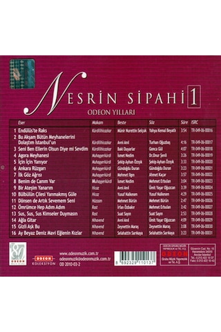 Odeon Yılları Nesrin Sipahi 1 - Cd