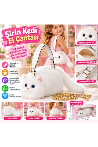 NessiWorld Kedi El Çantası Beyaz
