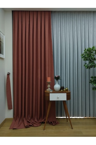 Evdepo Home Keten Kiremit Fon Perde Tek Kanat (518568828) Kiremit