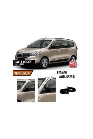 Ebal Otomotiv Dacia Lodgy 2012-2021 Batman Yarasa Ayna Kapağı Piano Black Abs