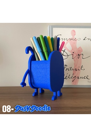 Duskdoodle Mavi Komik Canavar Kalemlik Masa Üstü Düzenleyici