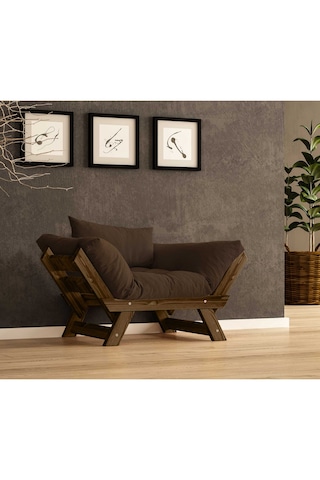 Woodesk Adalar Masif Ceviz-kahve Renk Berjer Cpt8134-140 Kahverengi