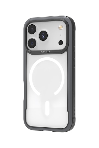 Apple Uyumlu iPhone 17 Pro Max Kılıf M-safe Şarjlı Airbagli Raptic Shield Serisi Şeffaf Kapak Siyah
