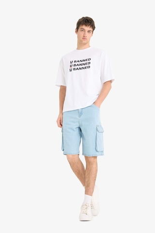 Defacto %100 Pamuk Kargo Fit Jean Bermuda Şort E1381ax25smnm39 Mavi