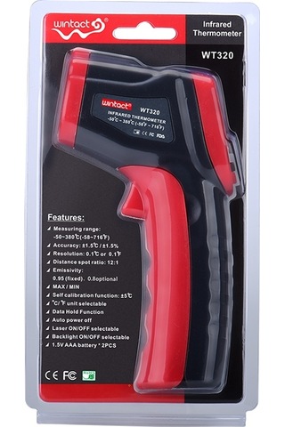 Wintact Wt320 -50 Derece C 380 Derece C El Taşınabilir Dış Mekan Temassız Dijital Kızılötesi Termometre