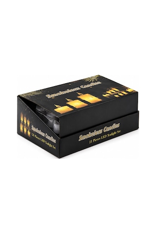 Smokeless Candles Yakut-9459 Büyük Boy Damlalı Akan Mum Modeli Pilli Led Mum- 24'li Paket Diğer