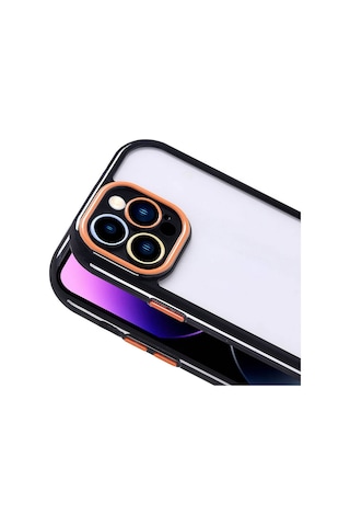 Apple Uyumlu iPhone 14 Pro Max Kılıf Kamera Korumalı Renkli Kenar Ve Çerçeve Tasarımlı Kapak