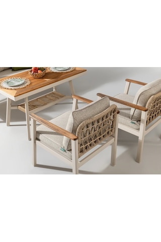Onyx Midi Bahçe & Balkon Oturma Grubu Krem