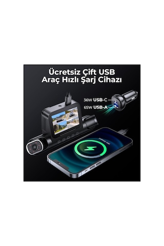 Azdome M660 4k 4 Kameralı 360 Derece Araç Kamerası