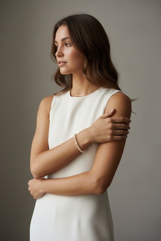 Üç Tırnaklı Doğal İnci Bileklik Sarı