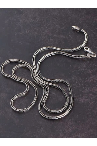 925 Ayar Gümüş Tilki Kuyruğu Zincir Kolye 1,7 Mm