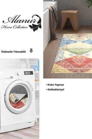 Dekoreko Kaymaz Taban Djt Banyo Halısı Trend Iskandinav S5047 Renkli