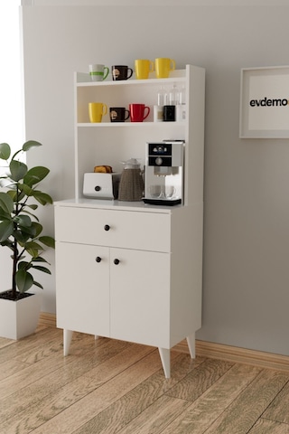 Biga Kahve Köşesi Çok Amaçlı Dolap Beyaz