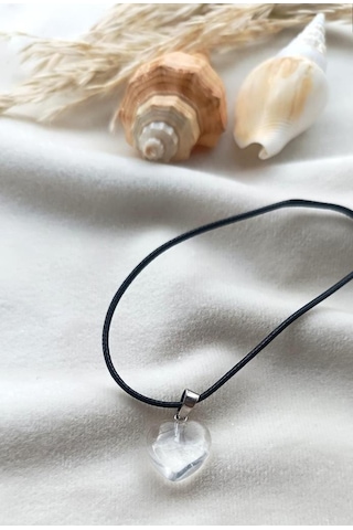 Kolye Gerdanlık Kalp Çakra Yoga Reiki Doğal Kristal Kuvars Taş Kadın