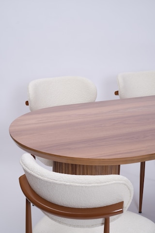 Bohem Polo Lak Panel Yemek Masa Sandalye Takımı 90x170 Ceviz