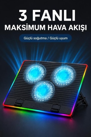 Özel Seri Laptop Soğutucu Cf10 Siyah Teknik Destek Ofis Ekipmanı Masa Düzeni