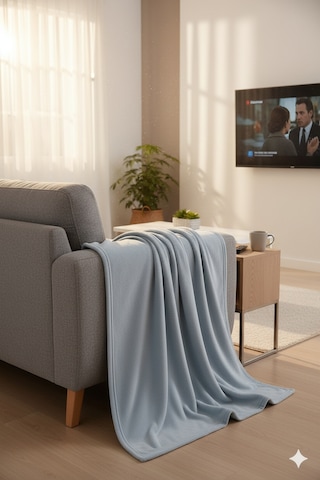 Peluş Tek Kişilik Battaniye Welsoft Battaniye Tv Battaniyesi Polar Battaniye Süper Yumuşak Buz Mavisi