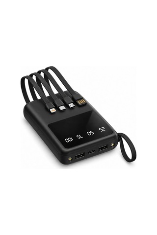 ENERX Enr-p10dc 10000 Mah 2.1A Dahili Kablolu Powerbank Siyah