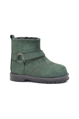 Rakerplus Chiron Hakiki Deri Yeşil Fermuarlı Unisex Bebek Bot Yeşil