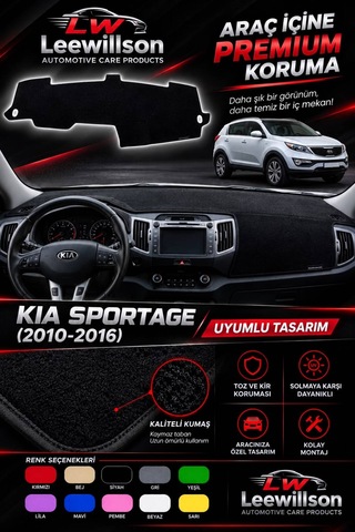 Kia Sportage 2010-2016 Torpido Koruması Koruyucu Halısı Kaplama Ön Göğuş