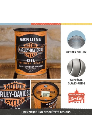 Nostalgic-art Retro Kumbara, 600 Ml, Harley-davidson Genuine Oil Motosikletçiler İçin Hediye Fikri, Orijinal L Genel