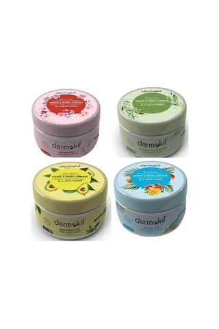 Dermokil Avokado + Kiraz Çiçeği + Mango + Zeytinyağlı El ve Vücut Kremi 4 x 250 ML