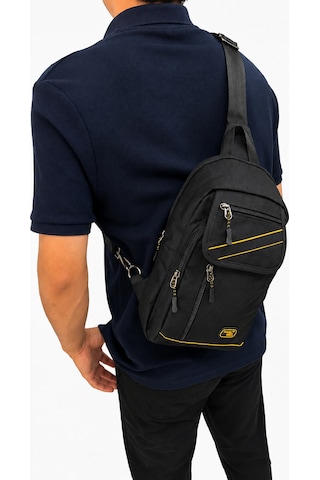 Sanmorris Seventeen Unisex Büyük Boy Hafif Ve Dayanıklı Çapraz Askılı Body Bag Siyah-sarı